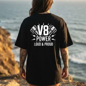 "V8 Power - loud & proud" Oversize-Shirt